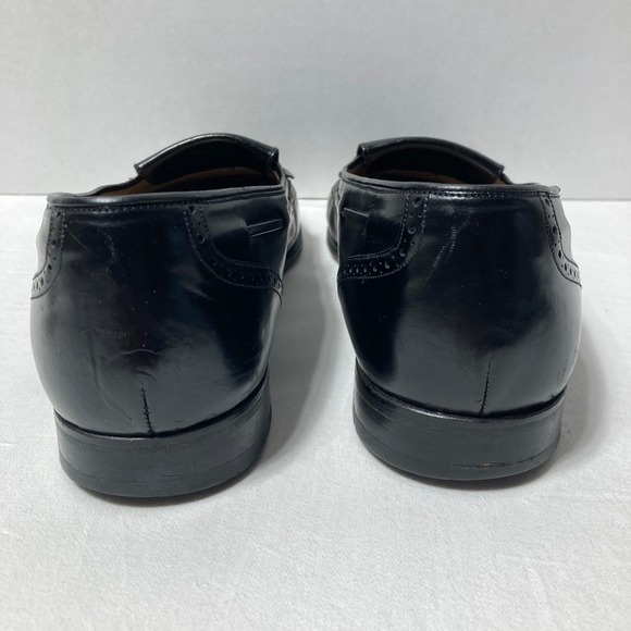 Mezlan‎ Antonio Black Leather Shoes Mens Size 9.5M Tassel  Loafers Wingtip main image 4